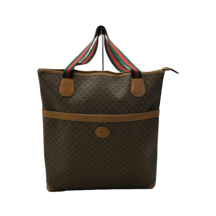 GUCCI◇オールドグッチ/シェリーライン/トートバッグ/PVC/ブラウン/総 