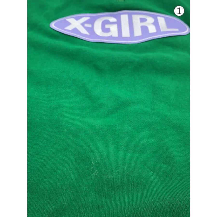 X-girl◆22SS/BASIC OVAL LOGO HALF ZIP SWEAT DRESS/スウェット/S/コットン/グリーン｜ssol-shopping｜07
