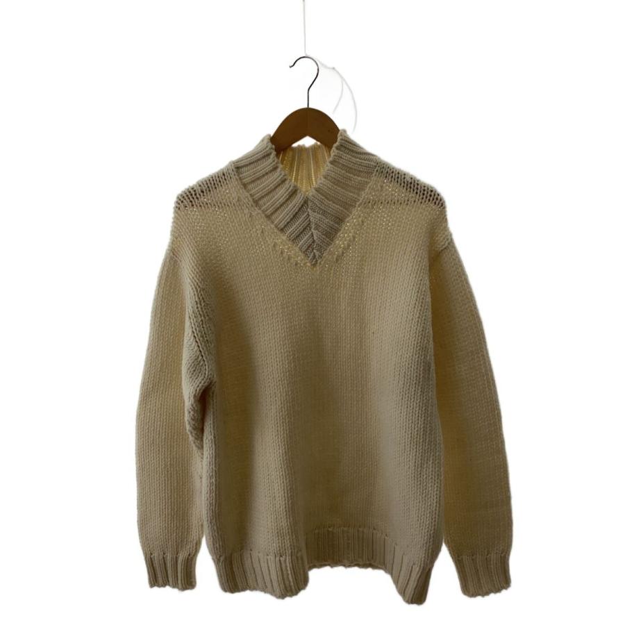 美品タグあり【AURALEE 】オーラリー　ウールVネックニットベージュサイズ4 AURALEE◇20AW/SUPER FINE WOOL AIRY KNIT V-NECK/4/ウール/CRM