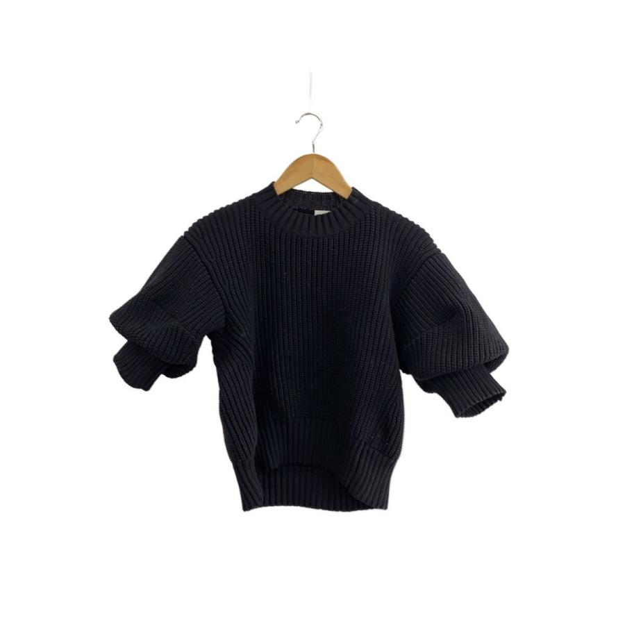 sacai◇ニット・セーター(厚手)/1/ポリエステル/BLK/無地/23-06493