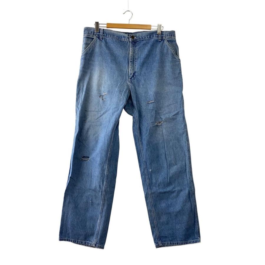 s*n様 80s 星タグ USA製 茄子紺 ペインター カーハート 実寸W35 Carhartt◇80s/星タグ/usa製/ユニチケ/デニムペインターパンツ/42