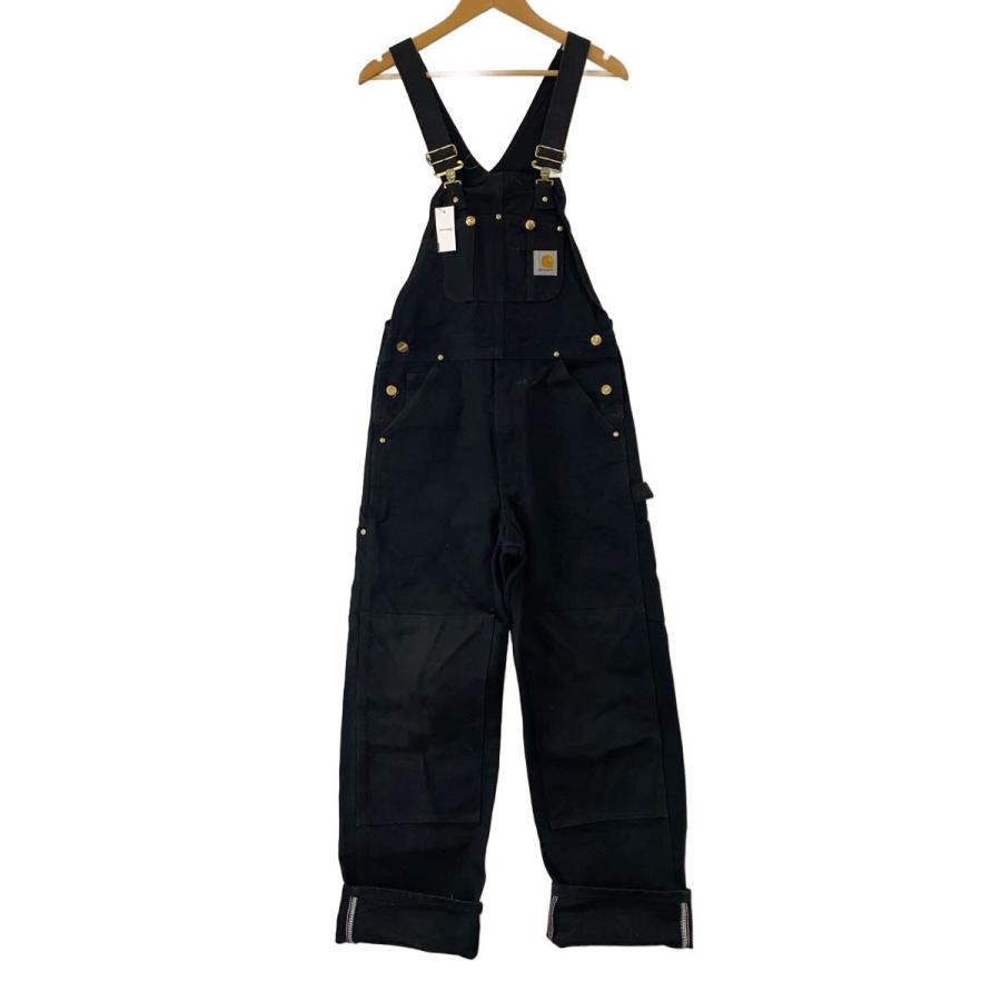 Carhartt ブラックオーバーオール　32×32 Carhartt◇ダブルニー/オーバーオール/32/コットン/ブラック