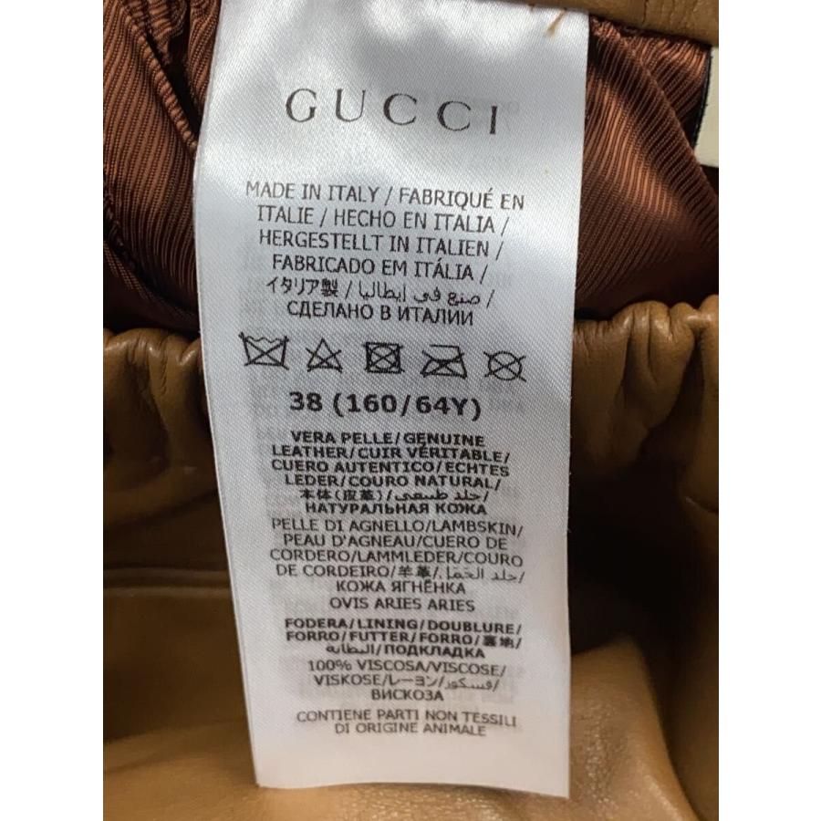 GUCCI◆ボトム/38/羊革/BRW/747707 XNAWX//_4