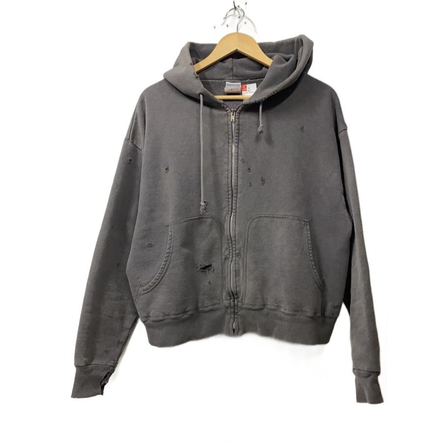 SAINT MICHAEL◆ジップパーカー/S/コットン/GRY/SM-A23-0000-032