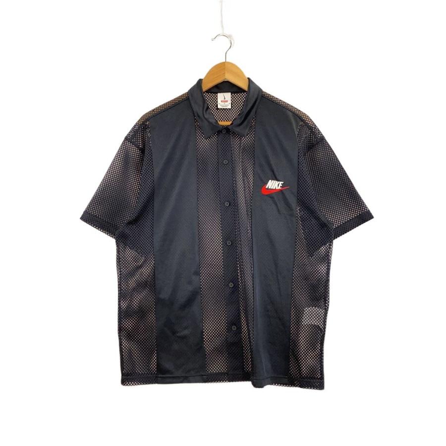Supreme◇Supreme×NIKE/24SS/Mesh Shirt/M/ポリエステル/BLK/FQ0346