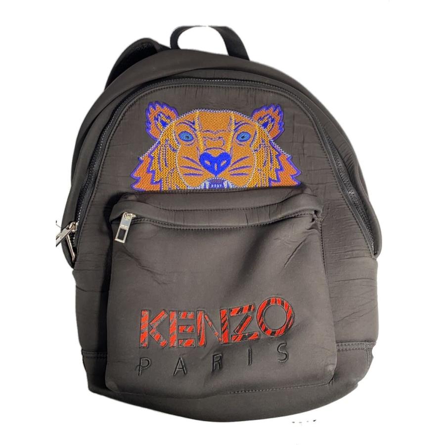 KENZO◇タイガー刺繍/リュック/ポリエステル/BLK// : セカンド