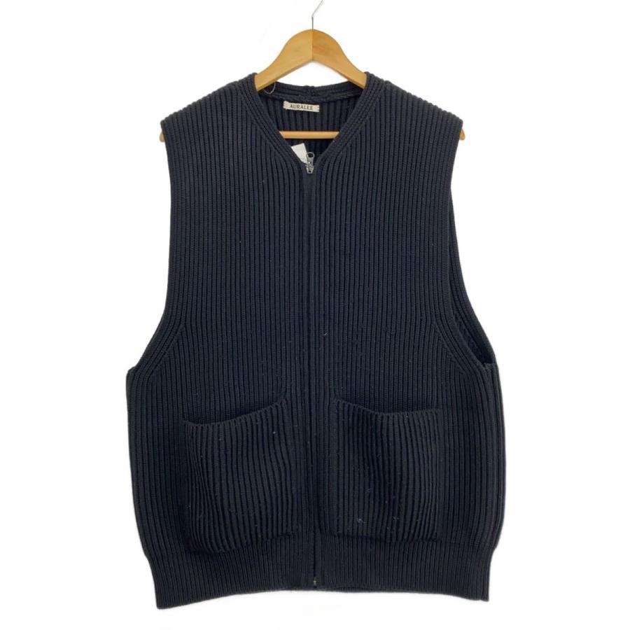 AURALEE ニットベスト AURALEE◇SUPERFINEWOOL RIB KNITZIPVEST/ニットベスト(厚手)/5/ウール