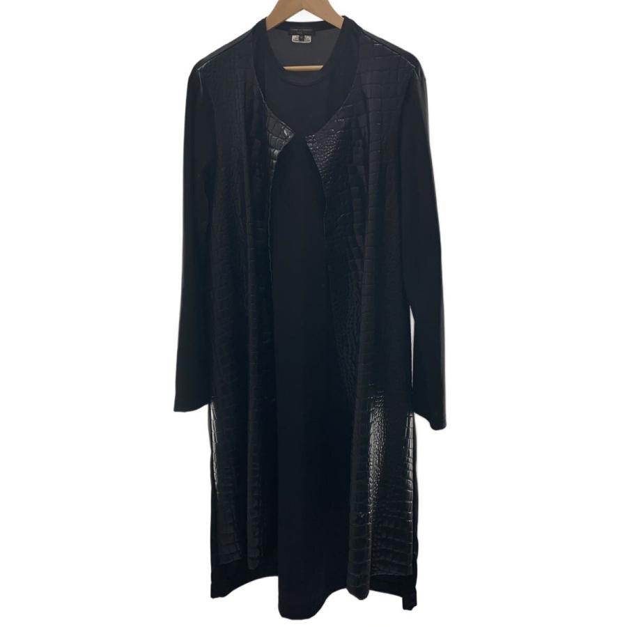 COMME des GARCONS HOMME PLUS◇長袖Tシャツ/M/ポリエステル/BLK/無地