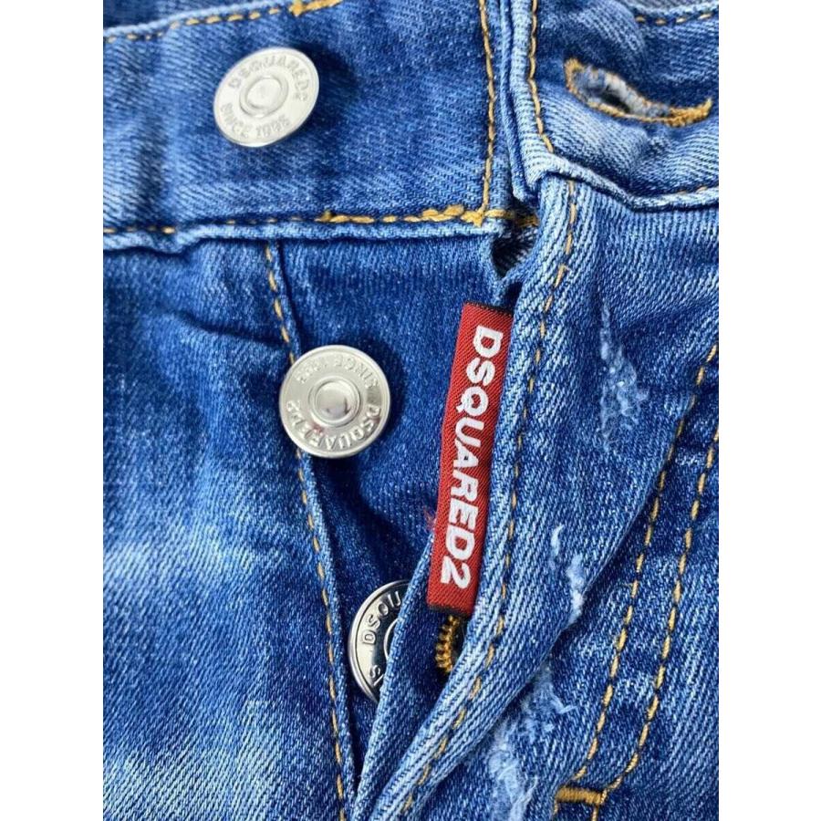 DSQUARED2◇スキニーパンツ/ダメージ/ペンキ加工/42/コットン/IDG/無地 