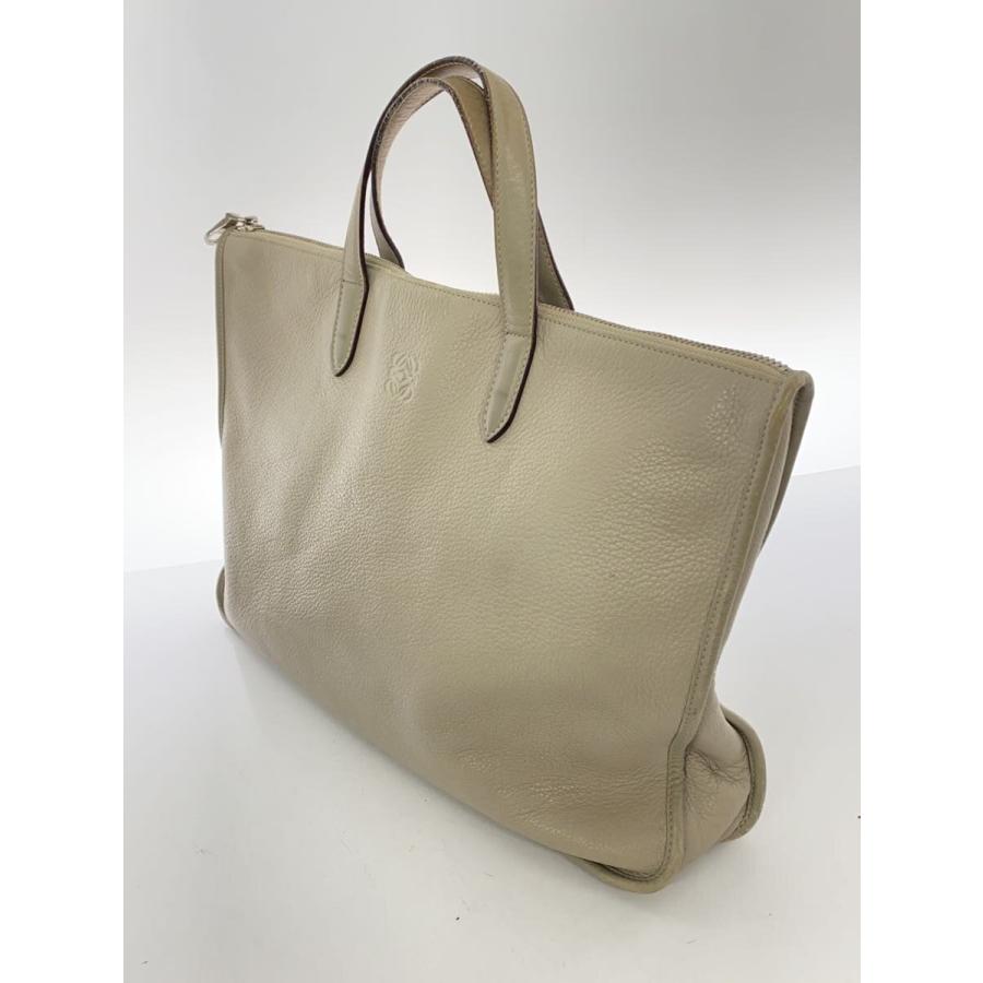 LOEWE◇トートバッグ/レザー/CRM/無地 : セカンドストリートYahoo!店 