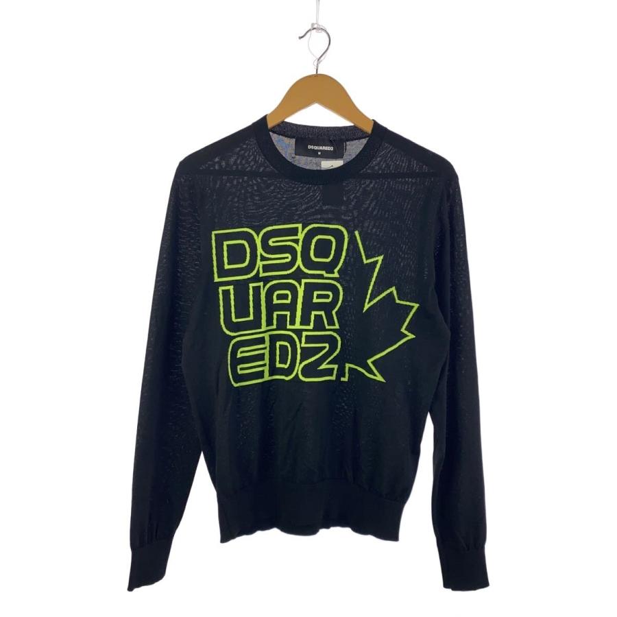 DSQUARED2◇ニット・セーター(薄手)/M/ポリエステル/BLK/S74HA1135