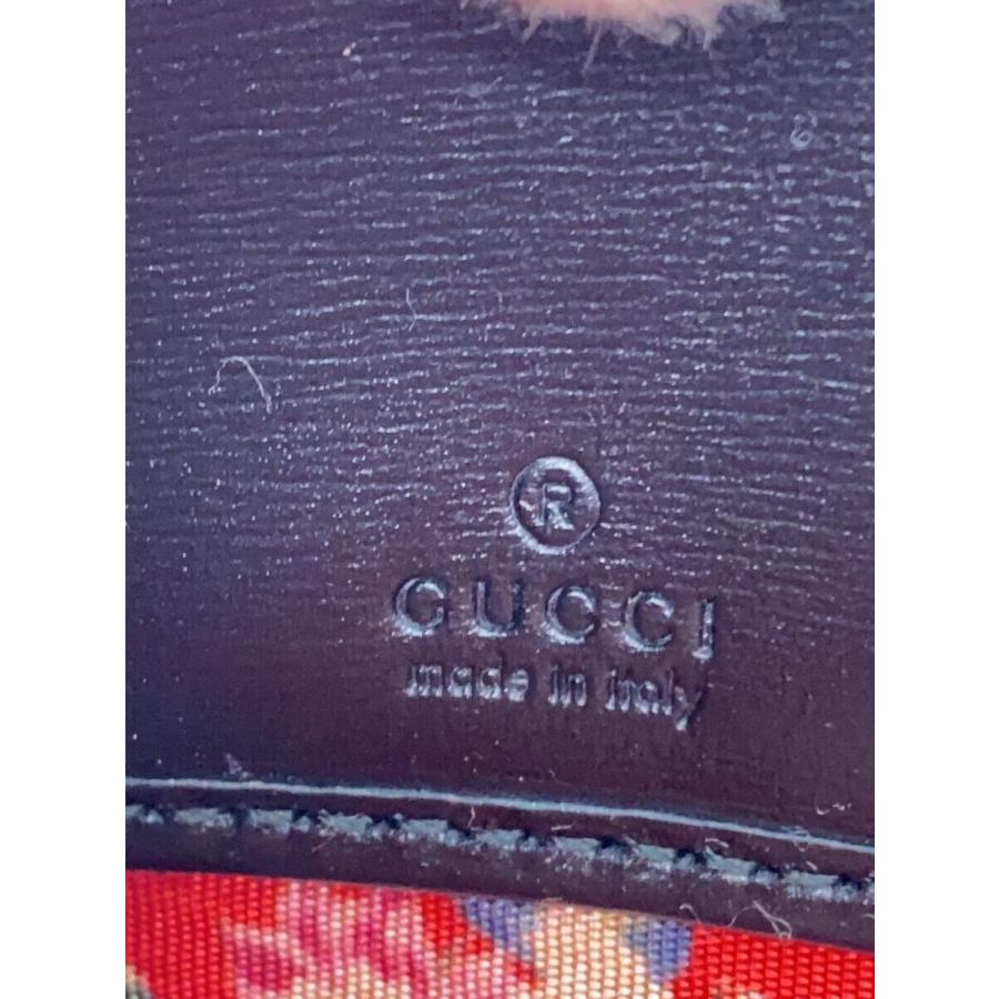 GUCCI◇2ツ折サイフ_GGマーモント_キルティング/レザー/BLK/レディース