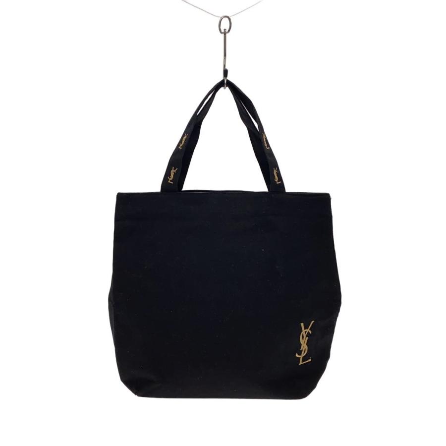YVES SAINT LAURENT◇トートバッグ/ポリエステル/BLK : セカンド