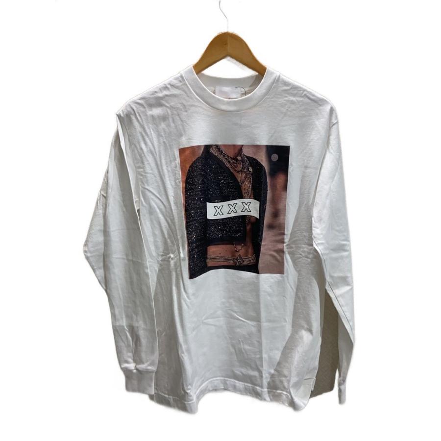 GOD SELECTION XXX プリント ロングTシャツ 白 XXL 日本製 GOD SELECTION XXX◇長袖Tシャツ/S/コットン/WHT/プリント : セカンド