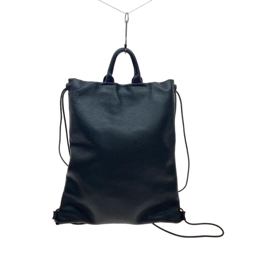 良品✨ITTI イッチ リュック ナップサック レザー ブラック ITTI◇レザーナップサック/バッグ/レザー/BLK/無地 : セカンド