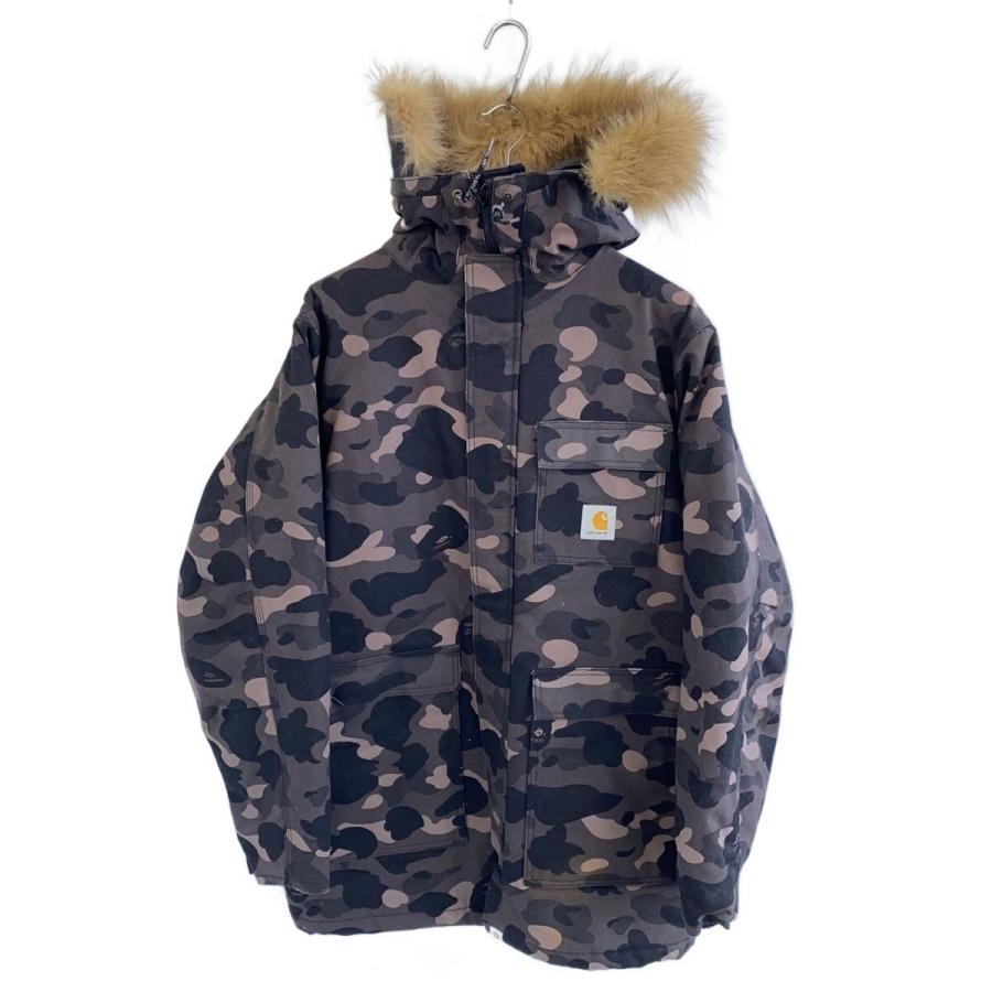 Carhartt◇×A BATHING APE/N-3B/ジャケット/L/コットン/GRY/カモフラ