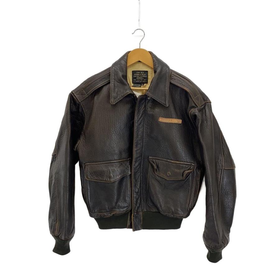 AVIREX◇フライトジャケット/XS/レザー/BRW/プリント/A-2/30-1415/1978