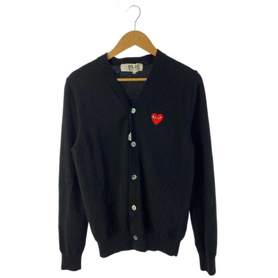 PLAY COMME des GARCONS◇カーディガン(薄手)/M/ウール/BLK/AZ-N008