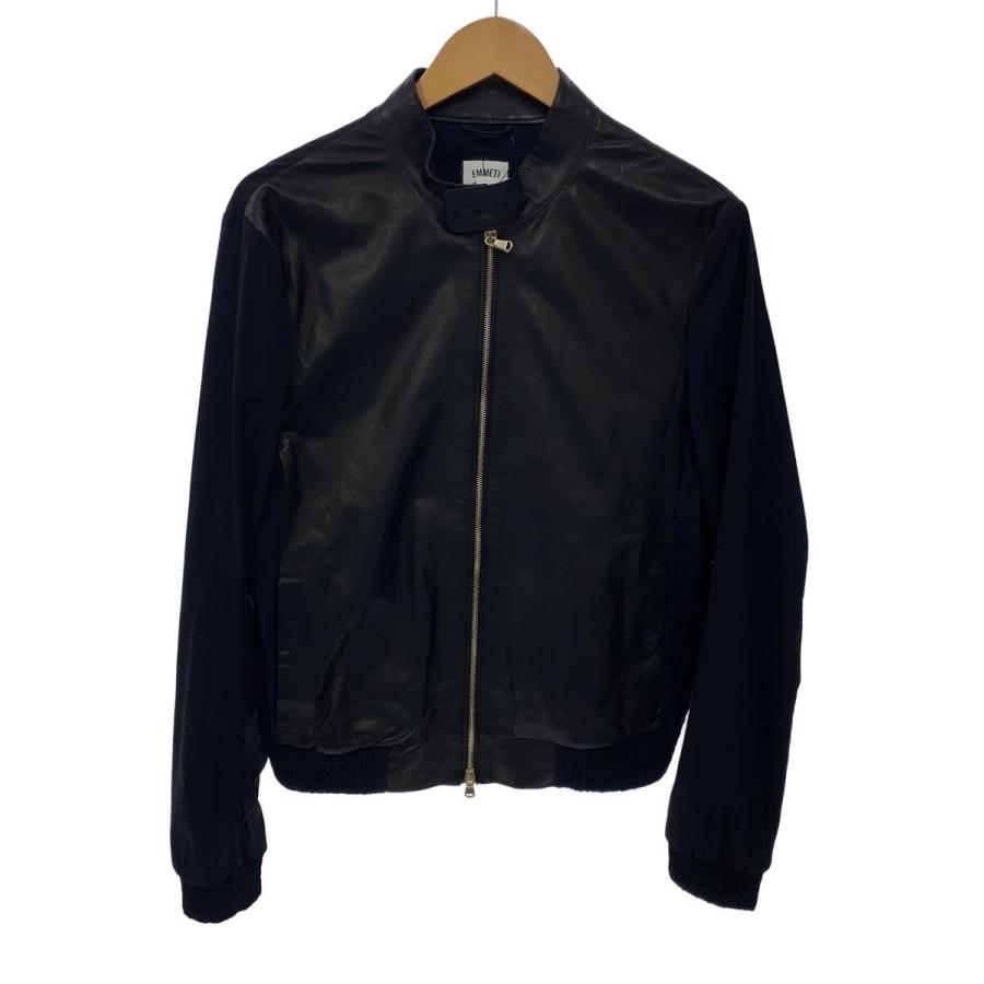emmeti EMMETI レザージャケット size 48 EMMETI◇シングルライダースジャケット/48/レザー/BLK/GIAPPONE-067