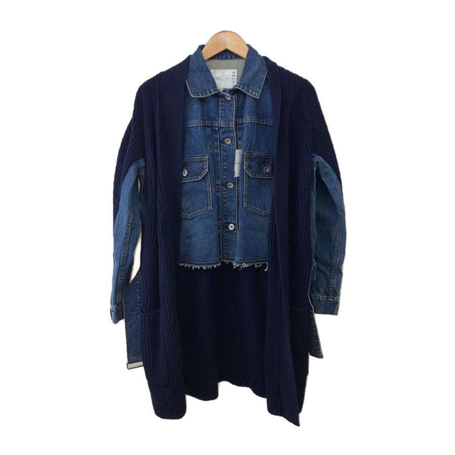 【美品】20AW sacai デニムドッキングコート sacai◇デニムドッキングコート/1/ウール/NVY/20AW : セカンド