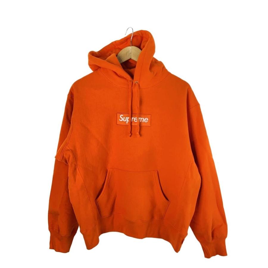 Supreme◇24AW/Box Logo Hooded/パーカー/S/コットン/オレンジ/無地