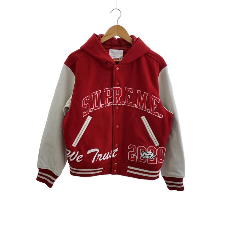 Supreme◇20AW/KING HOODED VARSITY JACKET/スタジャン/S/ウール/RED 