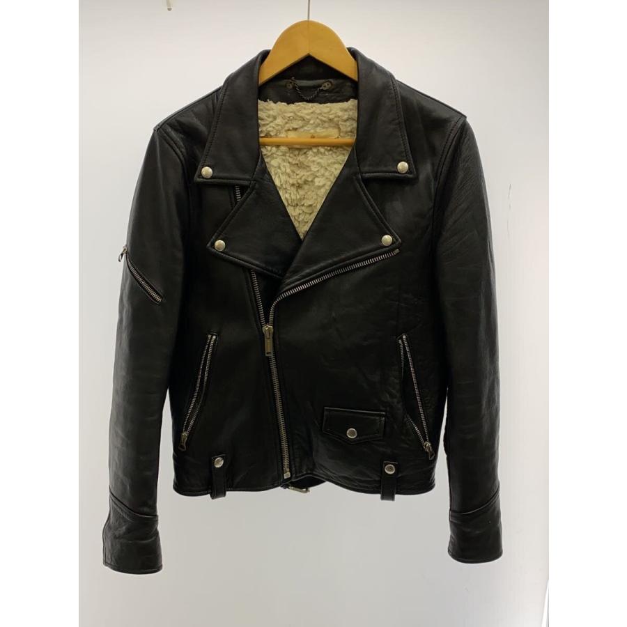 今週末まで価格　Golden  レザージャケット　XXS GOLDEN GOOSE◇ダブルライダースジャケット/XS/レザー/BLK/無地