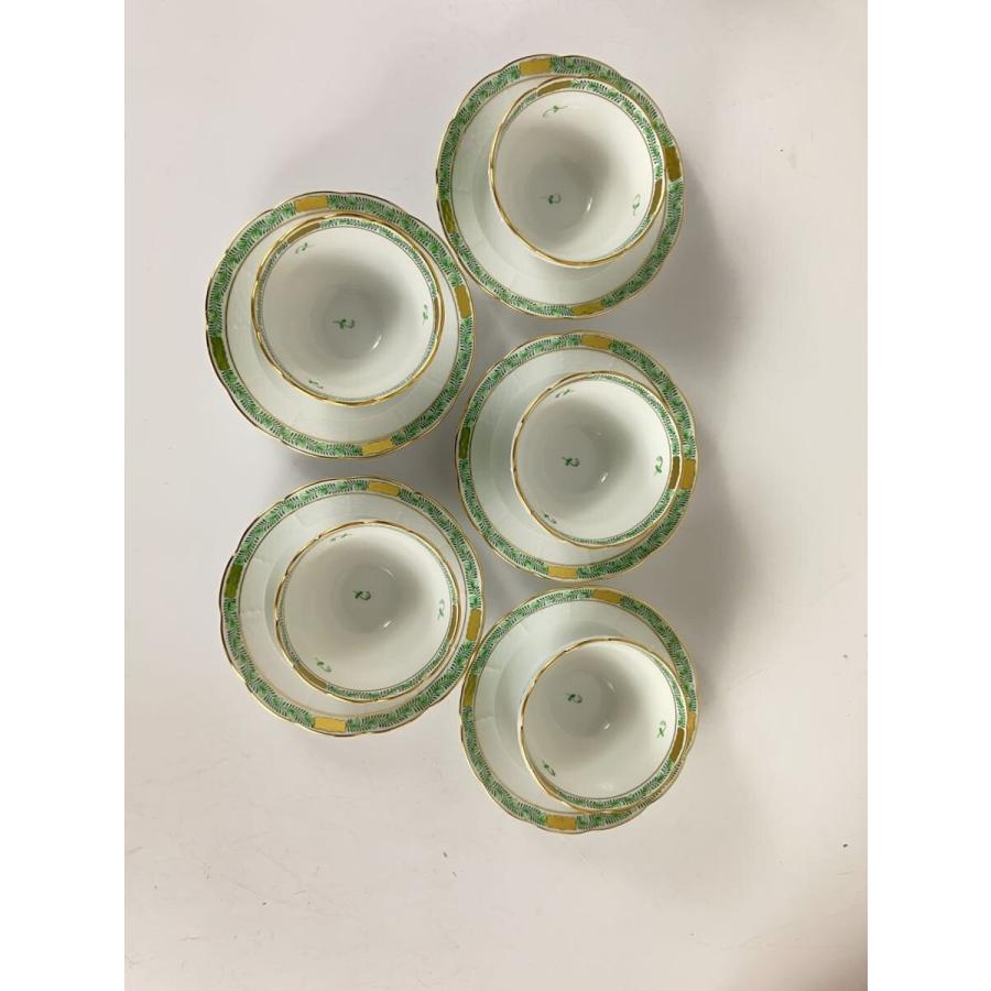 Herend◇カップ&ソーサー/湯呑/5点セット/アポニーグリーン Herend◇カップ&ソーサー/湯呑/5点セット/アポニーグリーン