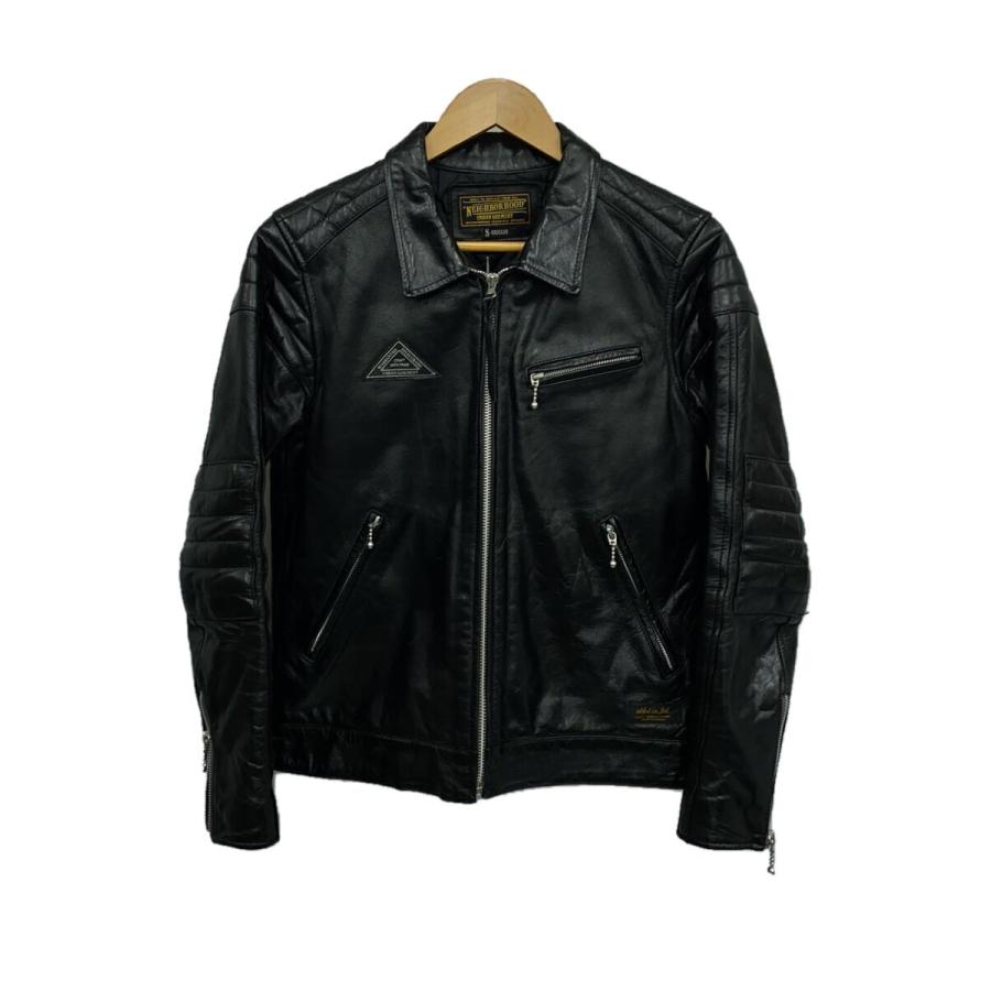 NEIGHBORHOOD◇レザージャケット・ブルゾン/S/レザー/BLK/122ccnh
