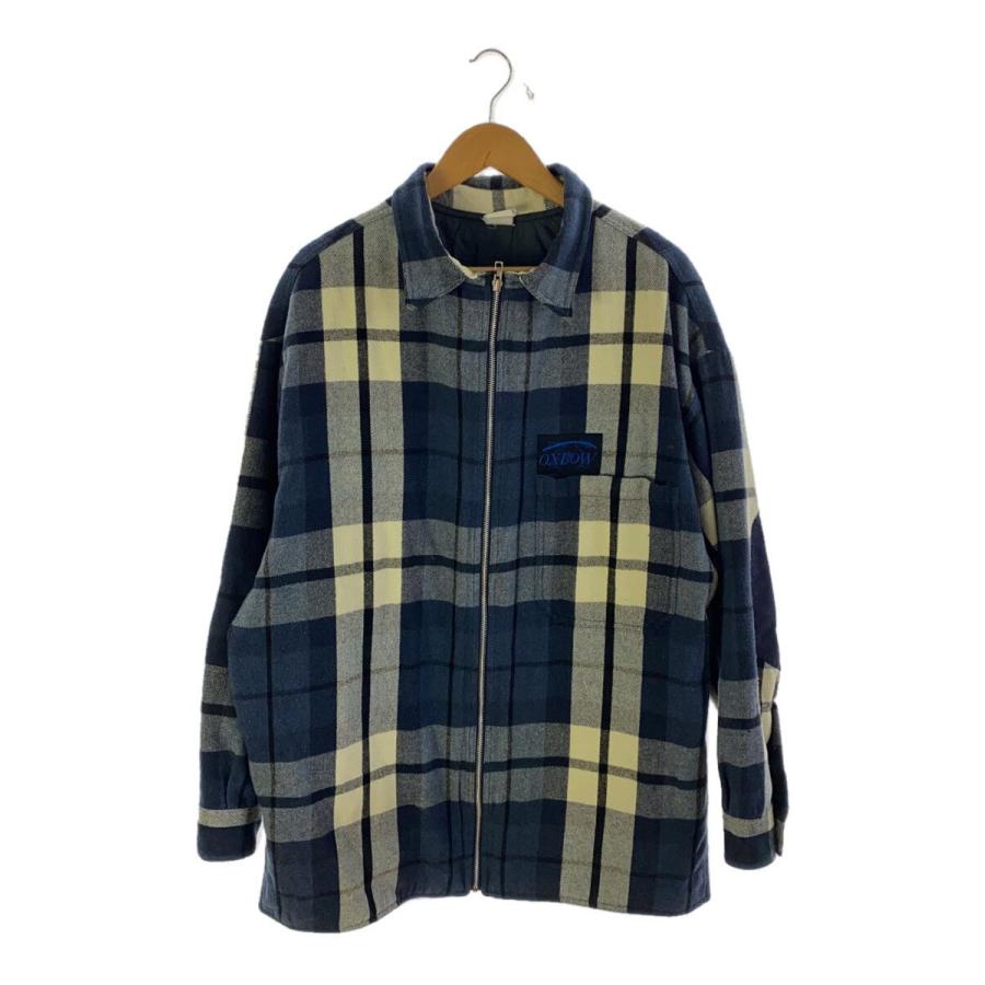 90s/OXBOW/エルボーパッチ/ジャケット/--/ウール/NVY/チェック 90s/OXBOW/エルボーパッチ/ジャケット/--/ウール/NVY/チェック
