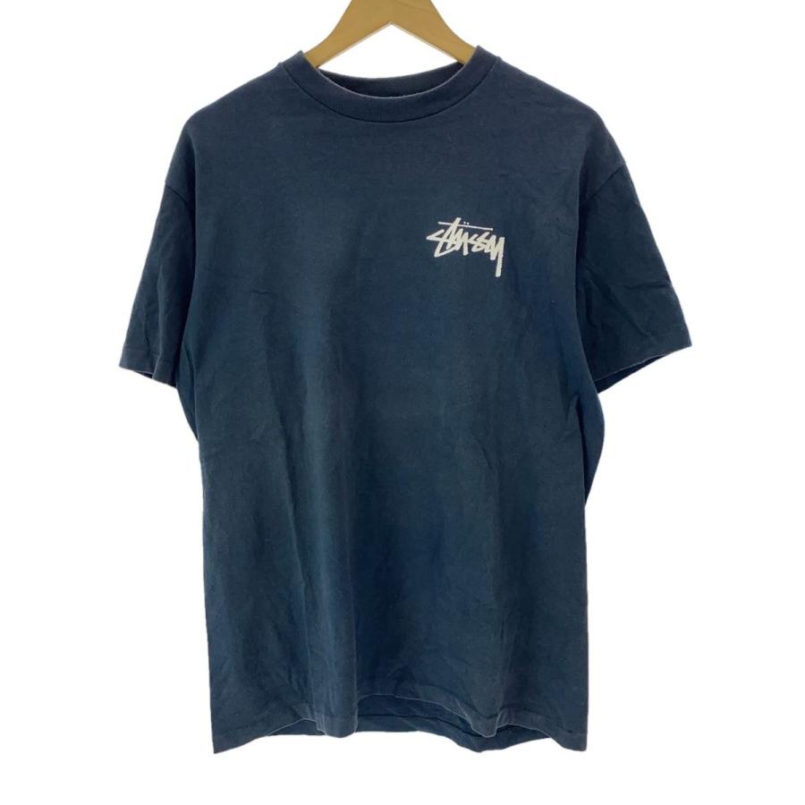 STUSSY◇ステューシー/Tシャツ/ラスタサークル/L/コットン/ネイビー
