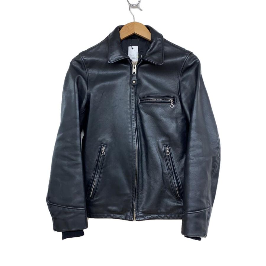 Schott / レザージャケット・ブルゾン/34/牛革/CML/7209 Schott◇レザージャケット・ブルゾン/34/牛革/BLK/無地/7209