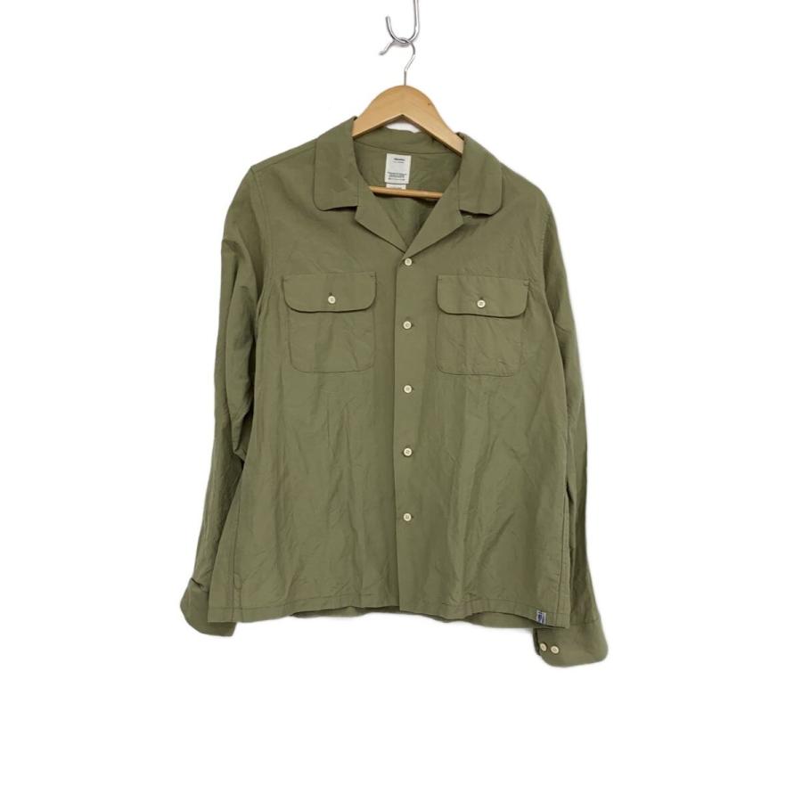 visvim◇BOOMER SHIRT/長袖シャツ/3/リネン/KHK/無地 : セカンド