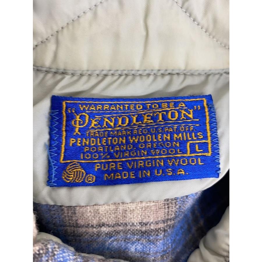 PENDLETON◇70s/ボードシャツ/L/ウール/BLU/チェック// : セカンド