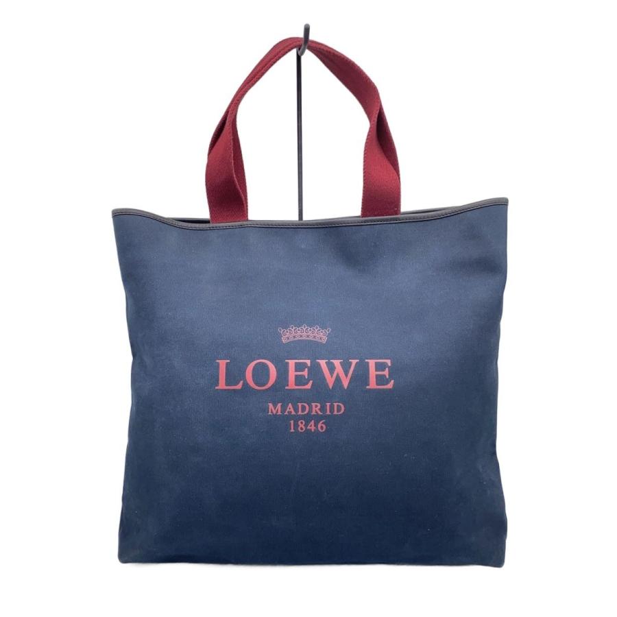 LOEWE◇トートバッグ/キャンバス/NVY : セカンドストリートYahoo!店