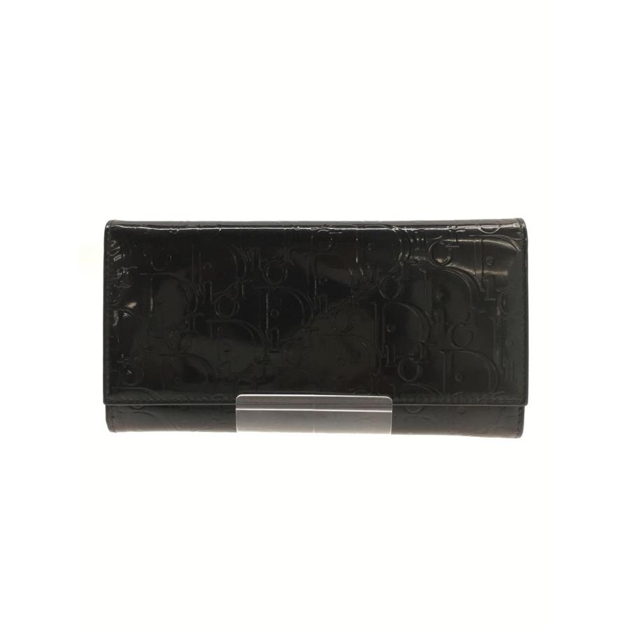 Christian Dior◇長財布/エナメル/BLK/レディース/02-LU-0068