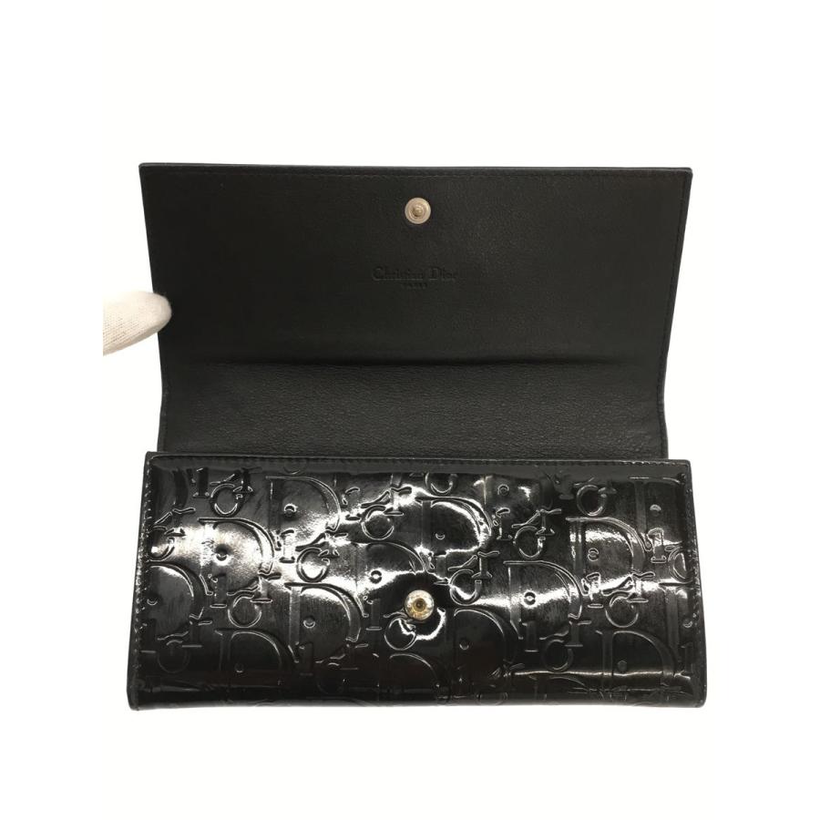 Christian Dior◇長財布/エナメル/BLK/レディース/02-LU-0068