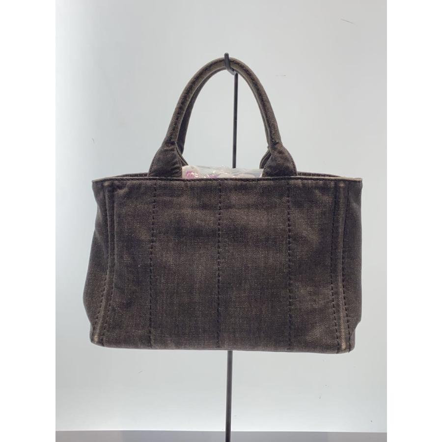 PRADA◇トートバッグ/キャンバス/BLK/カナパ : セカンド