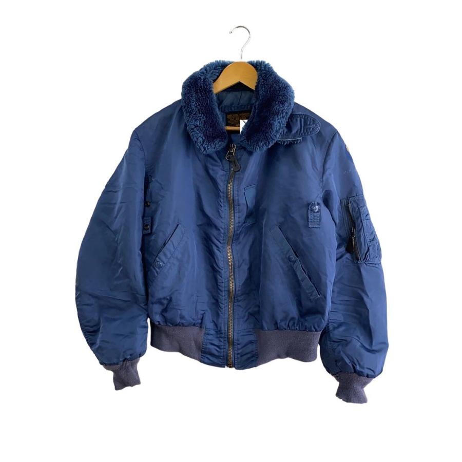 ALPHA INDUSTRIES◇フライトジャケット/M/ナイロン/BLU/B-15C/USA