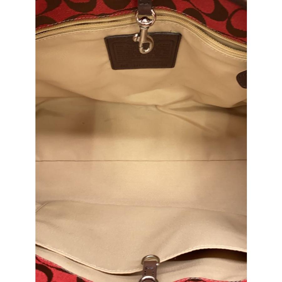 美品✨️ COACH ハンドバッグ キャンバス レザー シグネチャー y2k COACH◇トートバッグ_シグネチャー/キャンバス/RED// : セカンド