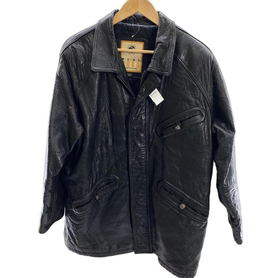 MENS ROBO/レザージャケット・ブルゾン/L/レザー/BLK : セカンド