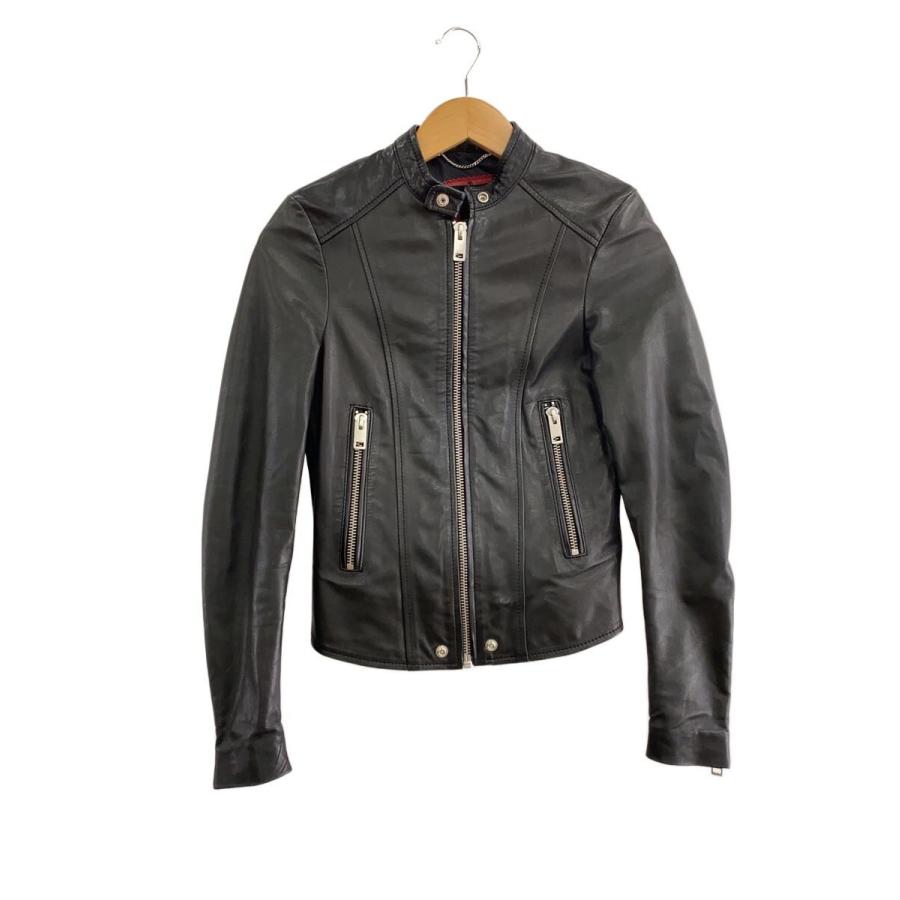 DIESEL シングルライダースジャケット DIESEL◇シングルライダースジャケット/XS/レザー/BLK : セカンド
