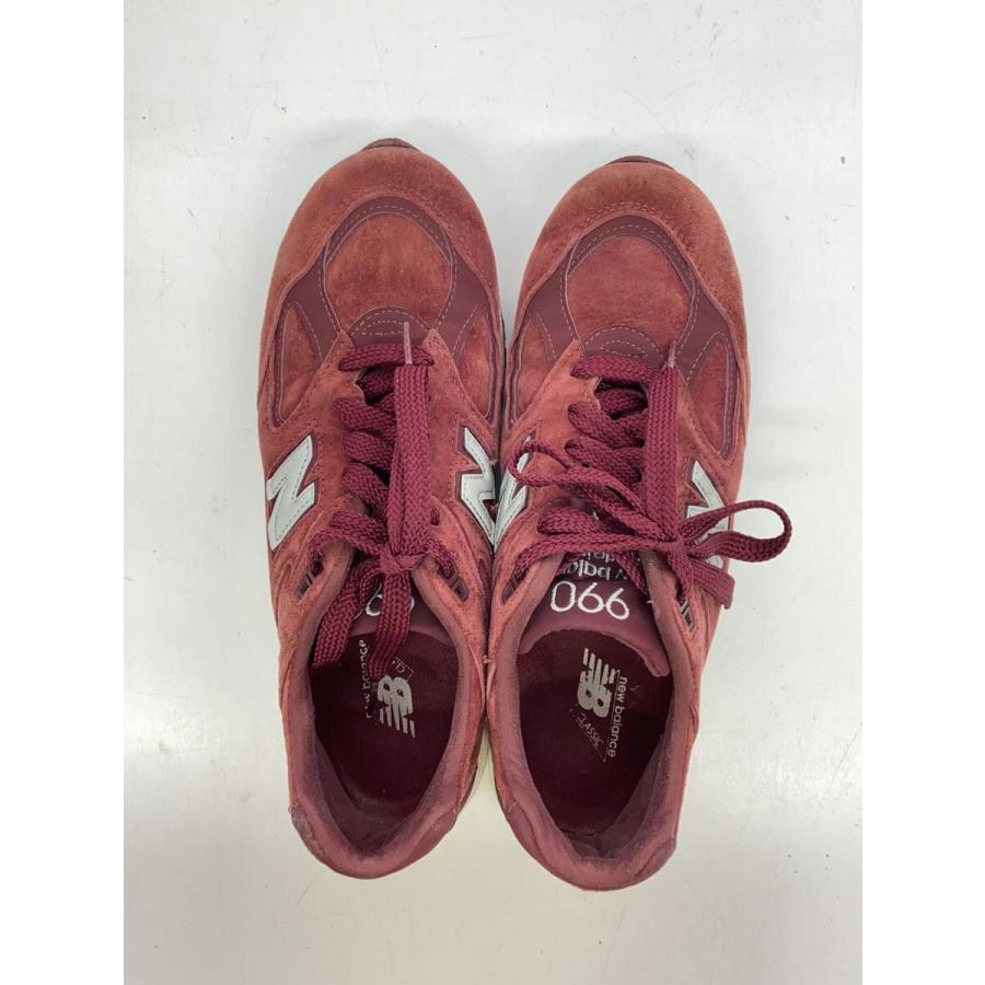 NEW BALANCE◇990V2/Burgundy/Made in USA/US8.5/BRD/スウェード 