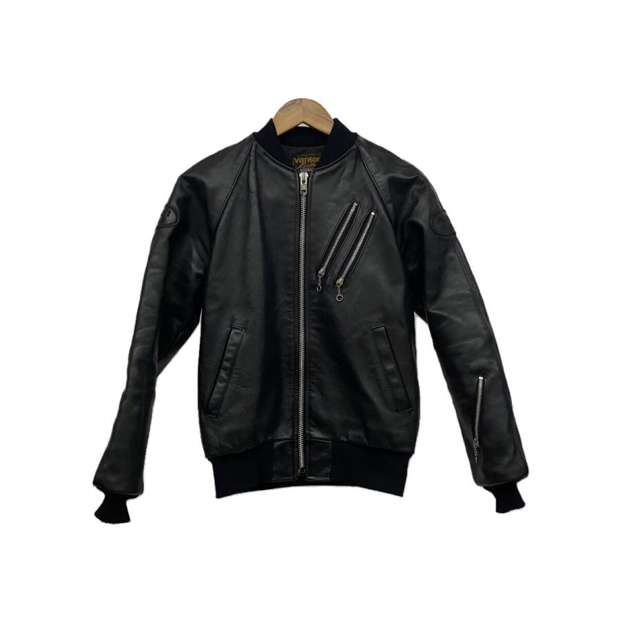 VANSON◇USA製/ライダースジャケット/9TJV/36/レザー/BLK : セカンド