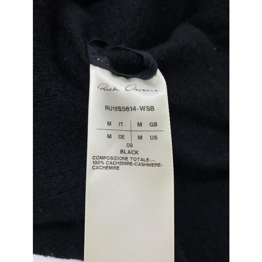 Rick Owens◆BOILED CASHMERE HOODIE/パーカー/M/カシミア/BLK/無地/RU18S5614_3