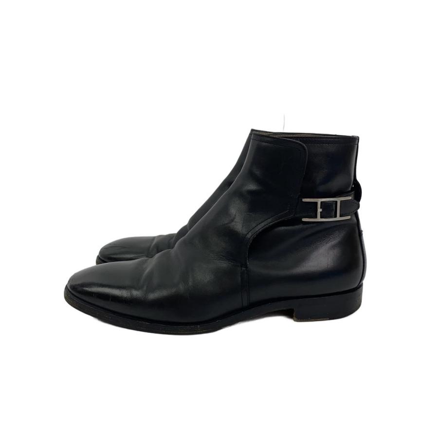 HERMES◇HERMES エルメス/ブーツ/40.5/BLK/レザー : セカンド