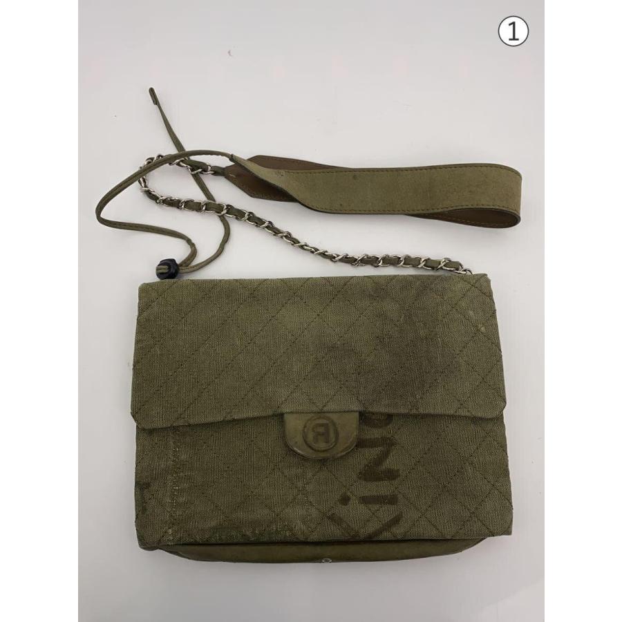 READYMADE◇チェーンサコッシュ/ショルダーバッグ/コットン/KHK/RE-CO 