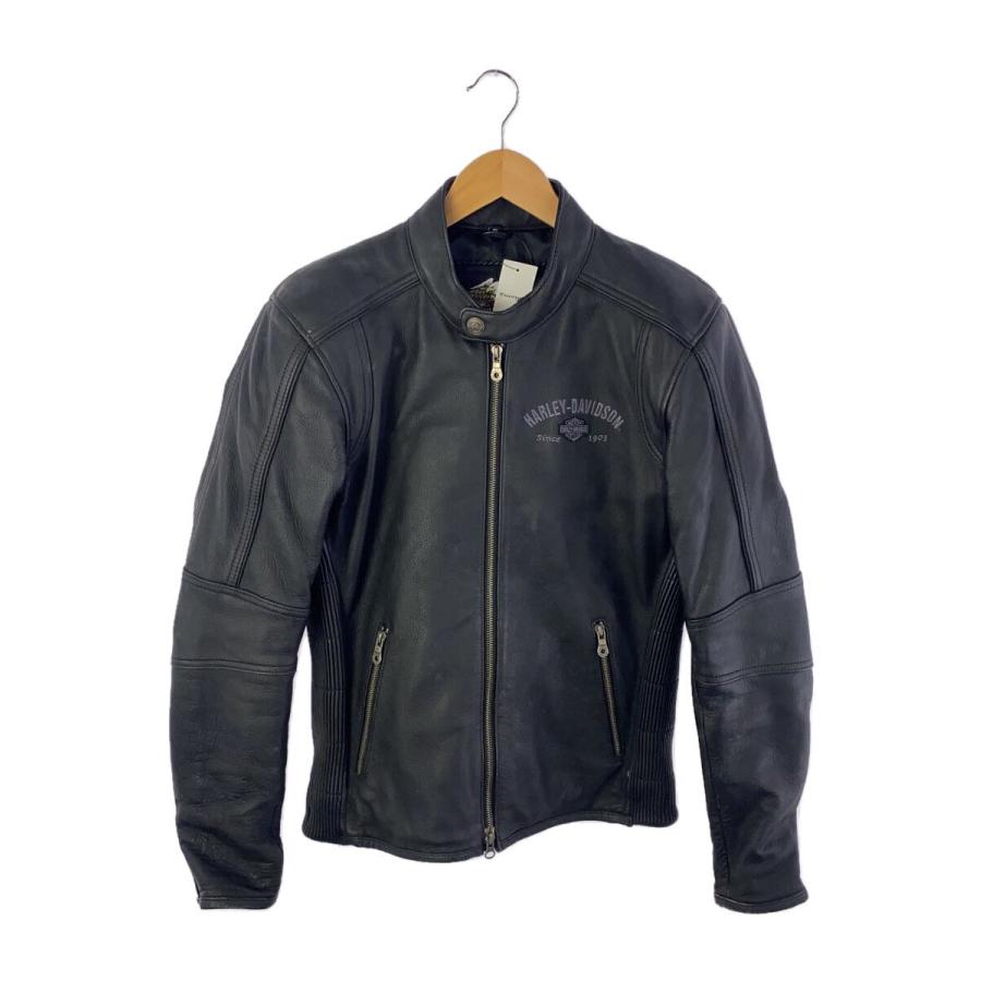 HARLEY DAVIDSON / レザージャケット・ブルゾン/M/牛革/BLK/無地/40182 HARLEY DAVIDSON◇シングルライダースジャケット/M/牛革/BLK/無地