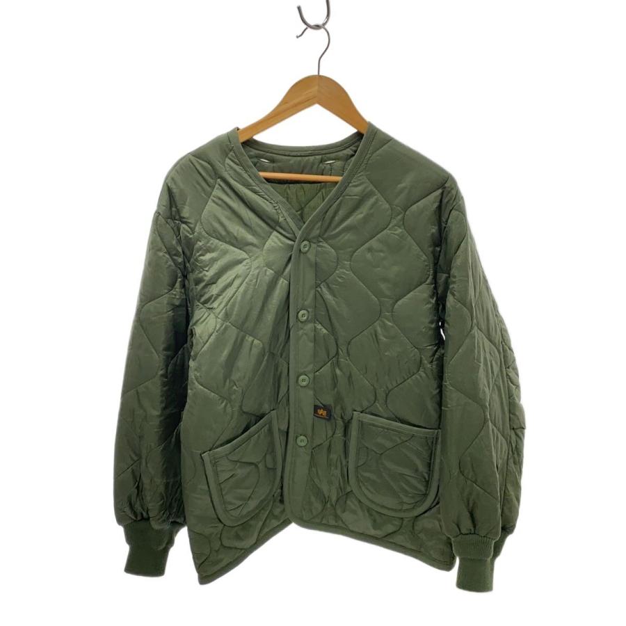 ALPHA INDUSTRIES◇キルティングジャケット/M/ナイロン/KHK/無地/2065