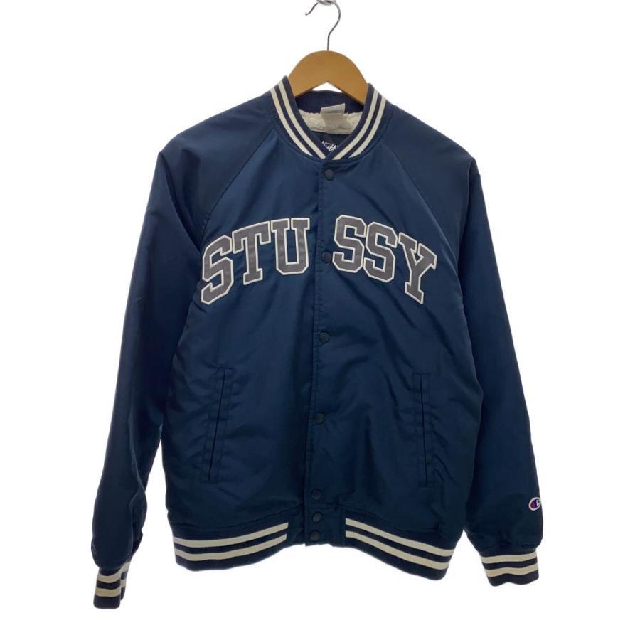 STUSSY◇スタジャン/S/ポリエステル/NVY/C8-J625// : セカンド